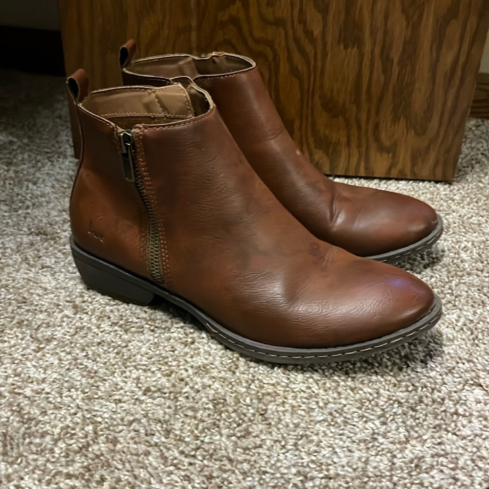b.o.c. Brown Leather Ankle Boots